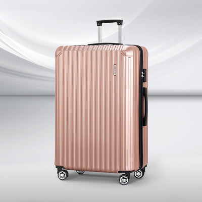 Wanderlite 28-inch Luggage Set with TSA Lock?ABS Hard Shell Travel Suitcase Organiser Luggage Case Rose Gold
