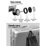 Wanderlite 28 Inch Luggage with TSA Lock Stainless�Steel�Wrapped�Corners Hard Shell Travel Suitcase