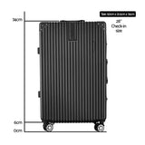 Wanderlite 28 Inch Luggage with TSA Lock Stainless?Steel?Wrapped?Corners Hard Shell Travel Suitcase Luggage Case Black - Front View