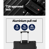Wanderlite 28 Inch Luggage with TSA Lock Stainless?Steel?Wrapped?Corners Hard Shell Travel Suitcase Luggage Case Black