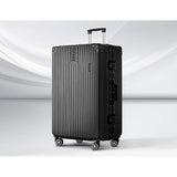 Wanderlite 28 Inch Luggage with TSA Lock Stainless?Steel?Wrapped?Corners Hard Shell Travel Suitcase Luggage Case Black