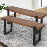 Levede 2x Dining Bench Chairs Wooden 115cm - Close-Up Angle