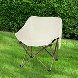Levede Folding Camping Moon Chair Lightweight Beige - Rear View