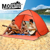 Mountview Pop Up Beach Tent Caming Portable Orange - Rear View