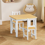 Bopeep Kids Table and Chairs Set Wooden 3PCS Study Play - Rear View