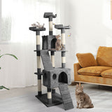 PaWz 184cm Cat Trees Scratching Post Grey - Rear View