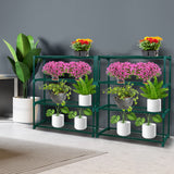 Levede 2x 4 Tier Plant Stand Shelves - Rear View