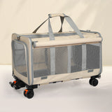 Pawz Pet Carrier 4 Wheel Portable Rolling Foldable - Rear View