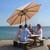 Centra 3M LED Outdoor Umbrella Base Stand Khaki - Rear View