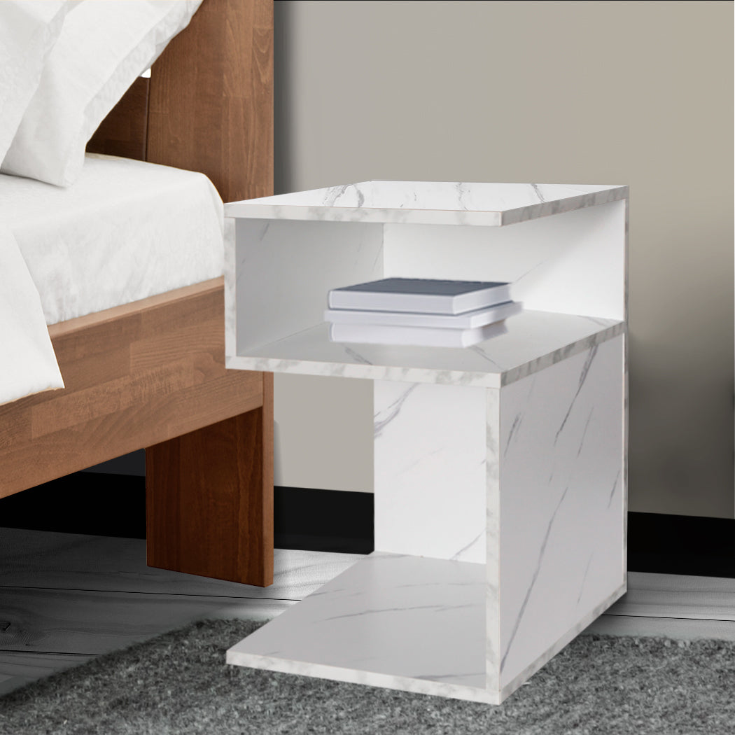 Levede 1xBedside Tables Drawers Side White-1954802869936984070