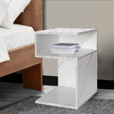 Levede 1xBedside Tables Drawers Side White - Rear View