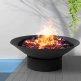 Moyasu 2IN1 Fire Pit Bowl Fireplace Black - Rear View