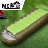 Mountview Sleeping Bag Outdoor Camping Green - Rear View