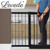 Levede Baby Safety Gate Adjustable Pet Black 45cm Extension - Rear View