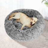 PaWz Pet Bed Cat Dog Donut Nest Calming M Charcoal Medium - Rear View