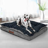 Dog Calming Bed Warm Soft Plush Comfy L Grey Large - Rear View