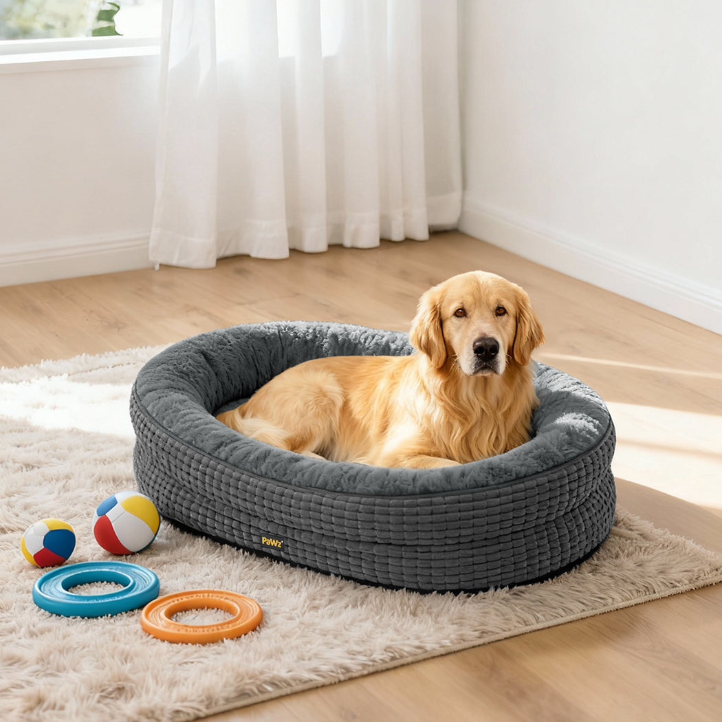 Pawz Orthopedic Plush Dog Bed Soft Washable Pet Bed Grey Cosy Cushion XXL Size-2011971117035687942