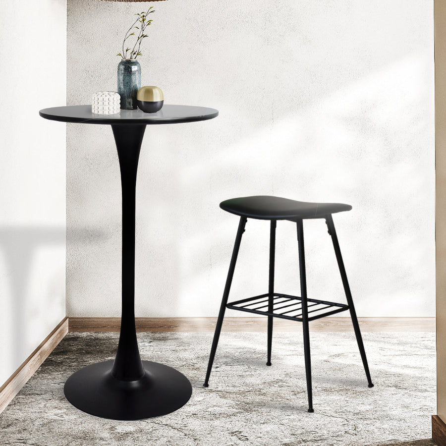 Levede 2x Round Bar Table Pub Tables Black-2018816908509450246