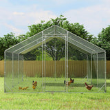 Pawz 600x300x194cm Large Metal Walk-in Chicken Coop Cage - Rear View