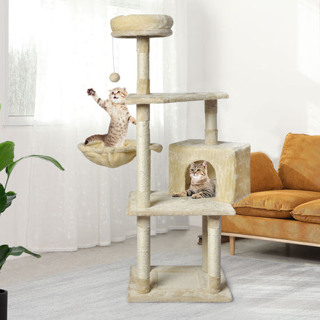 PaWz Cat Tree Toy Scratching Post Scratcher Beige-2018816732080246790