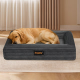 Pawz XL Size Orthopedic Dog Bed with Corduroy Removable Cover Waterproof Washable Grey-2006732714845278214