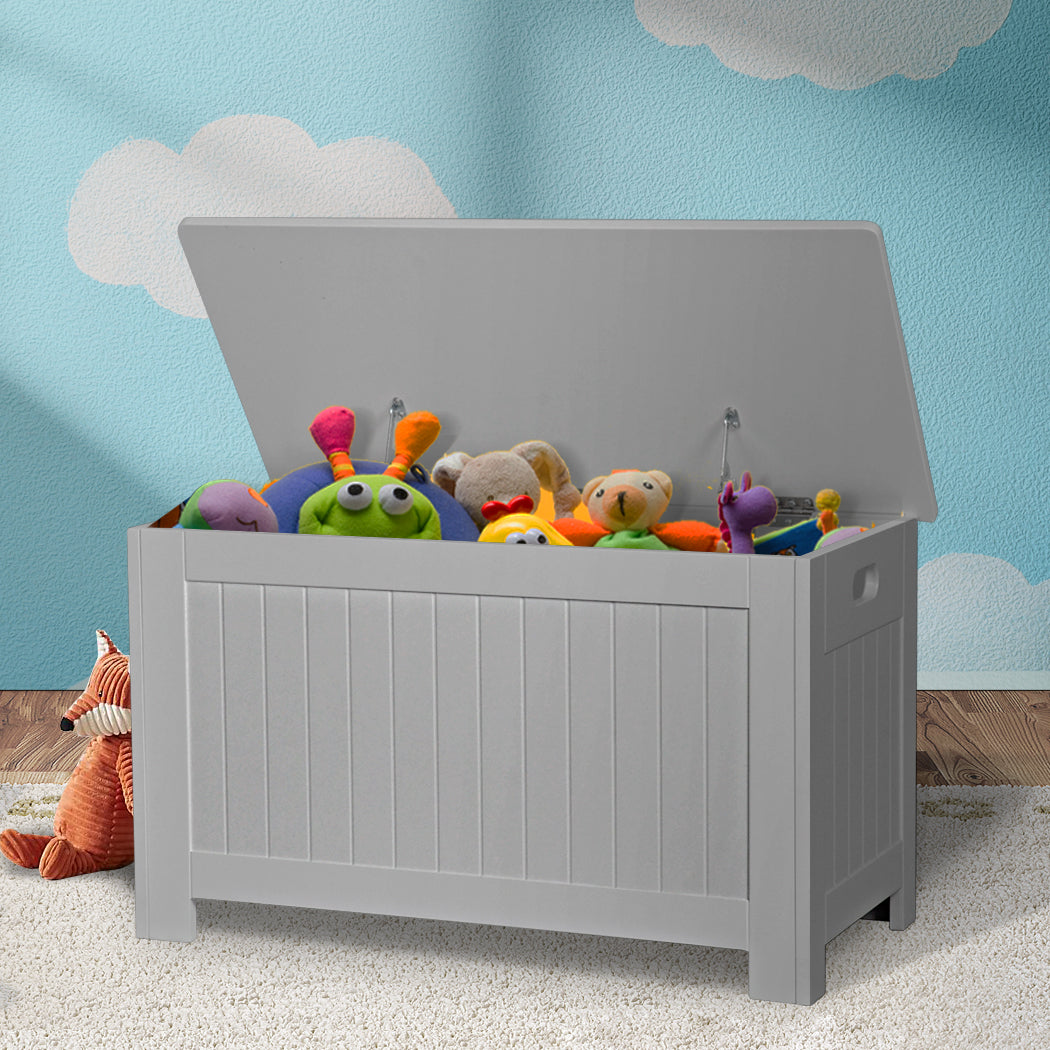 Levede Kids Toy Box Storage Chest Cabinet Grey-1954802614487093248
