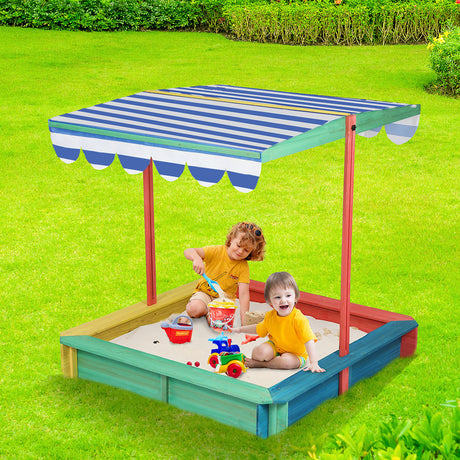 Bopeep Kids Wooden Sandbox 120X120CM-1954802417065398278