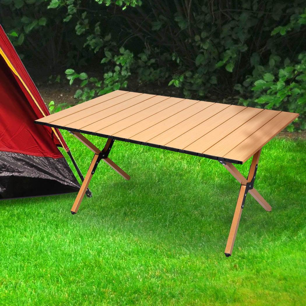 Levede Folding Camping Table Portable Oak-2006733112909893638