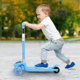 Bopeep Foldable Kids Scooter LED Music Blue - Close-Up Angle