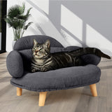 Pawz Elevated Pet Dog Cat Sofa Bed Couch L Size Grey - Rear View