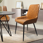 Dining Chairs x 8 Padded Seat PU Faux Leather-2018816926830170118