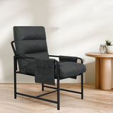 Levede Metal Framed Lounge Chair Linen in Dark Grey-2018816855514419201