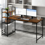 Levede Computer Desk Study Home Table with 4-Tier Shelf - Rear View