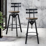 Levede 4x Bar Stool Industrial Adjustable - Rear View