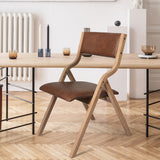 Levede 6x Dining Chairs Foldable PU Tan - Rear View