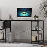 Levede L Shaped Computer Desk Corner Desk Black - Rear View