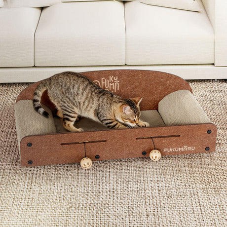 Pawz Cat Scratching Board Corrugated Cardboard 2 Balls-2011971121292906502