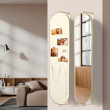 Yezi 360? Swivel Wall Mirrors 140cm x35cm Oval Shape Gold Frame-2006733285534863366
