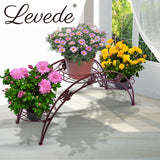 2X Plant Stand Outdoor Indoor Metal Bronze - Rear View