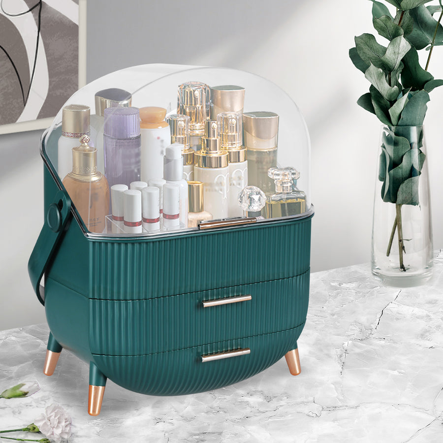 Makeup Storage Case Cosmetic Organiser Green-2006733281948733446