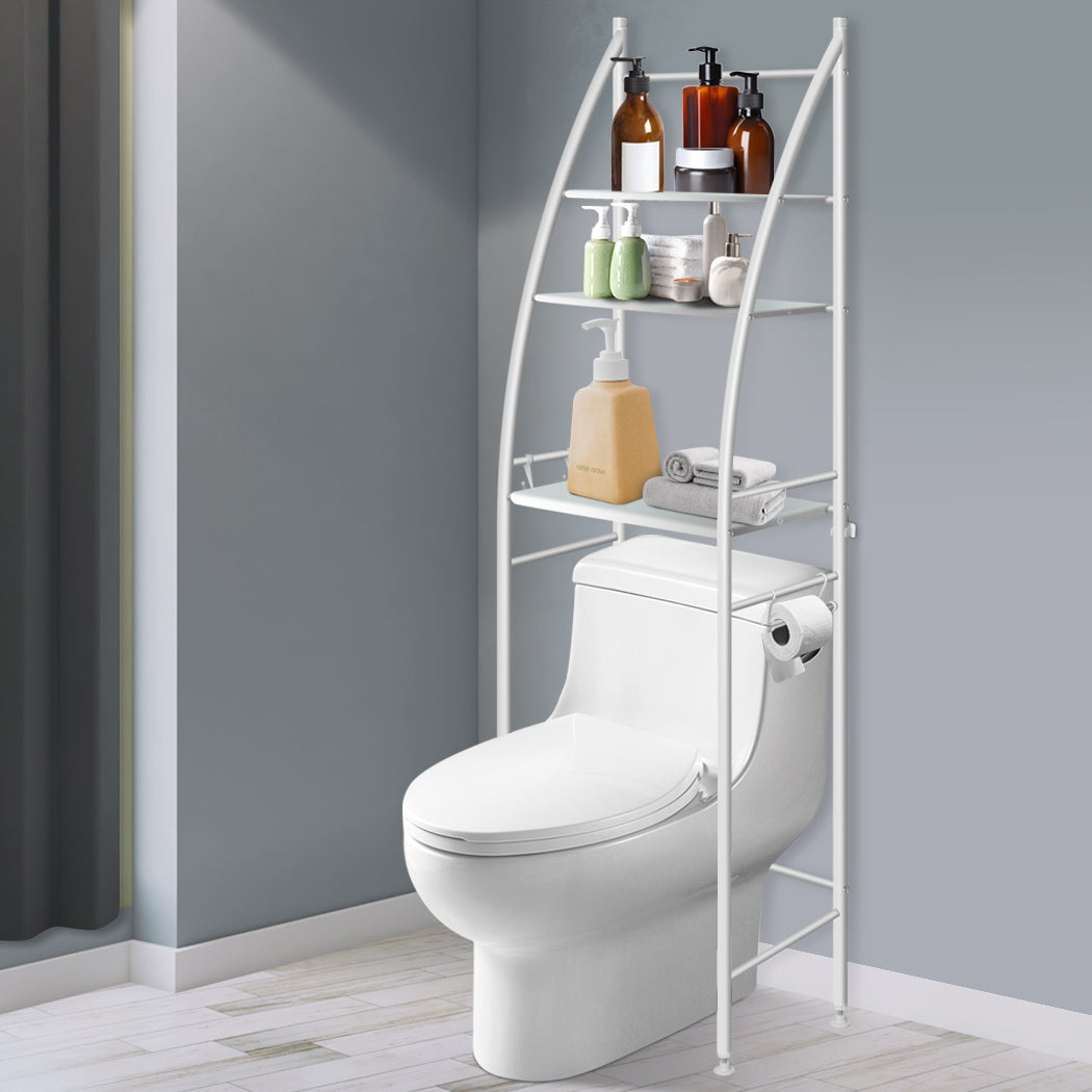 Dutxa 3 Tier Over Toilet Storage Shelf White-2006733188558360582