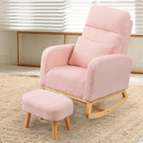 Levede Rocking Chair Ottoman Footrest With Side Pocket - Close-Up Angle