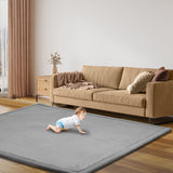 Marlow Coral Velvet Area Rugs Large Mat 180x200cm Grey - Rear View