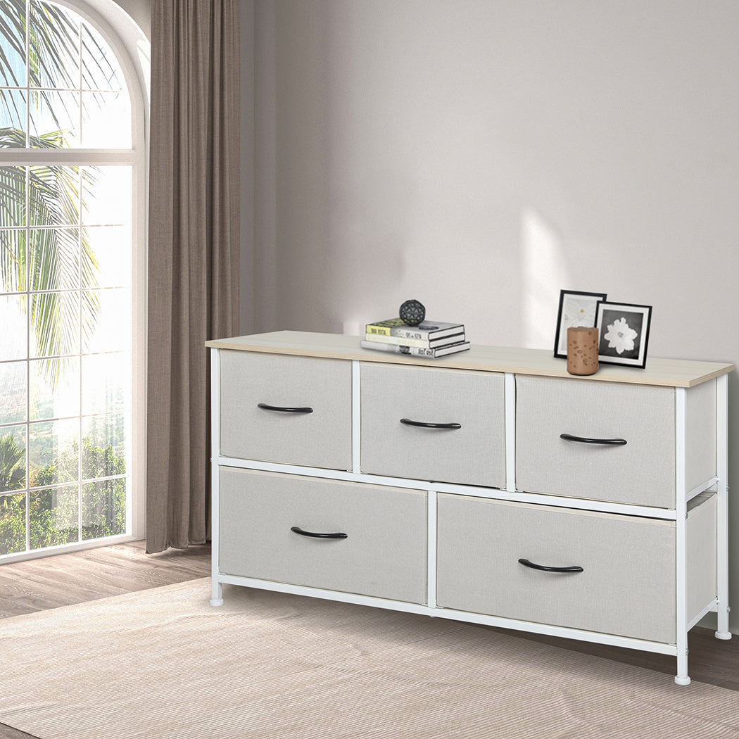 Levede Storage Cabinet Tower Chest Beige-2006733261870600199