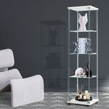 Stacked Display Cabinet Tempered Glass White - Rear View