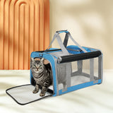Pawz 3 in 1 Pet Soft Crate Dog Cat Carrier M Size Blue - Rear View