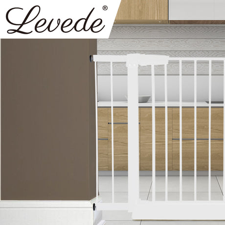 Levede Baby Safety Gate Adjustable Pet White 10cm Extension-2018816606041411590