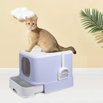 PaWz Cat Litter Box Fully Enclosed Toilet Purple-2018816757032161286