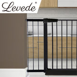 Levede Baby Safety Gate Adjustable Pet Black 20cm Extension - Rear View