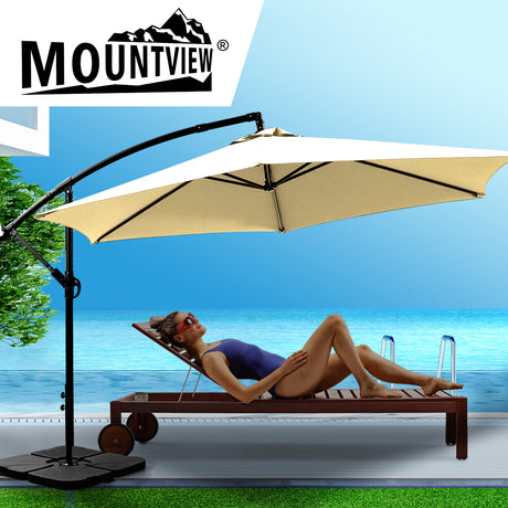 Mountview 3M Outdoor Umbrella Cantilever Grey-1954802870805204998